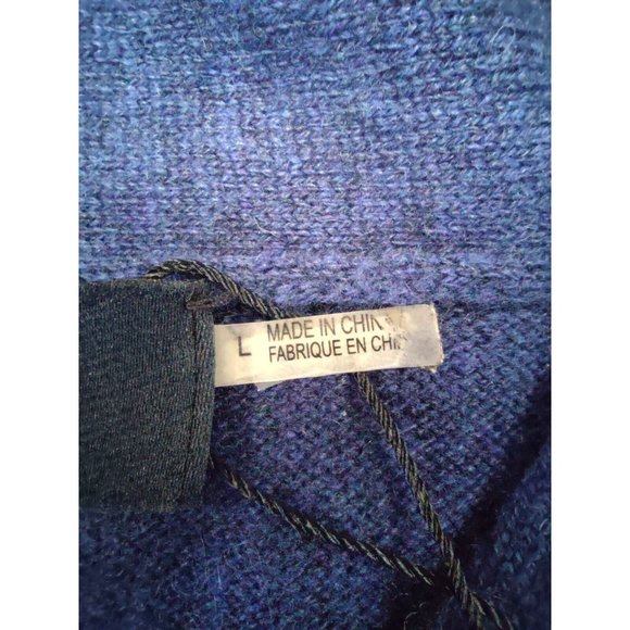 Magaschoni Cashmere Ruffled Blue Cardigan Sweater - Picture 5 of 16